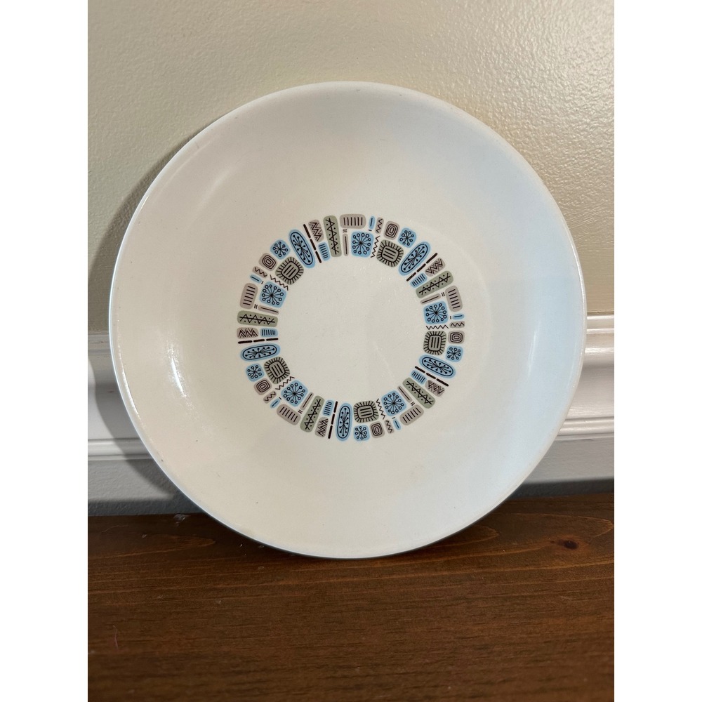 Canonsburg Pottery Temporama Bread Plate Vintage Mid Century Modern Atomic 6.25"